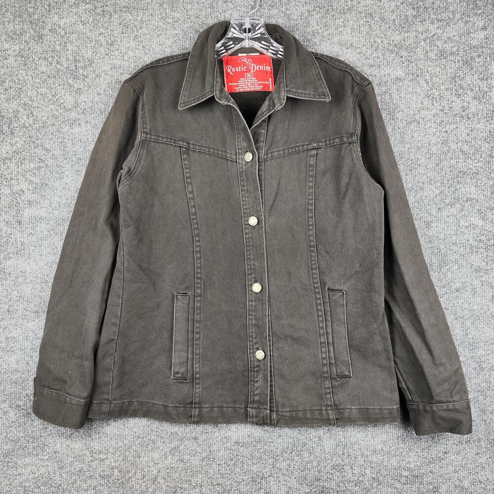Rustic Denim Jacket Mens Medium Brown House Of Blues Denim Button Front Pockets